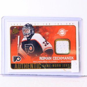 Roman Cechmanek Authentic Game-Worn Jersey Hockey Card Philadelphia Flyers 2003
